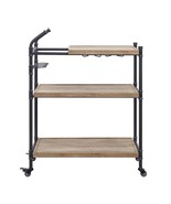 Brantley Serving Cart, Oak &amp; Sandy Black Finish - $357.00