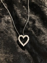 Sterling Silver 1/4 Carat T.W. Diamond Heart Pendant Necklace - £71.14 GBP