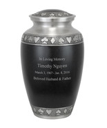 Suit of Cards Black Pewter Urn - $169.95