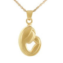 18K Solid Gold Mother and Child Pendant/Necklace Funeral Cremation Urn for Ashes - £868.14 GBP