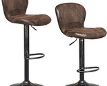 Costway Bar Stools Set Of 2, Swivel Barstools With Backs That Can, Retro... - $168.95