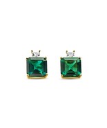 Lab Grown Emerald Stud Earrings - £59.25 GBP