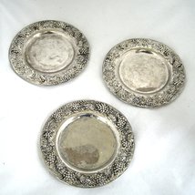 Vintage Godinger Silver Art Co. Silver Treasures Coasters Leaves Grapes ... - £13.36 GBP