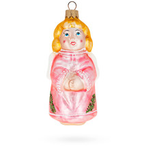 Angel in Pink Dress Glass Christmas Ornament - £28.83 GBP