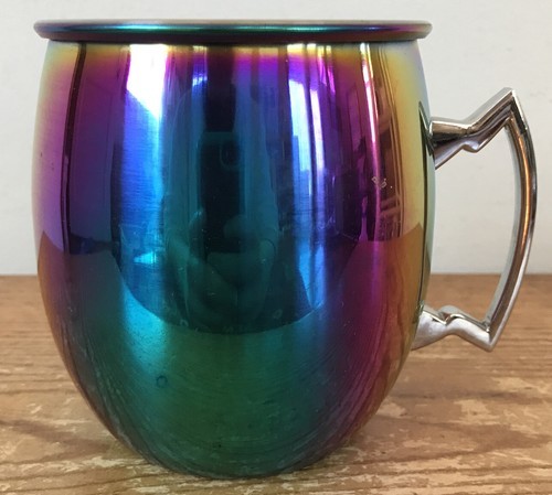 Stainless Steel Metal Metallic Rainbow Moscow Mule Cocktail Mug - $19.79