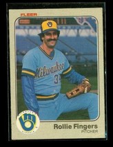 Vintage 1983 Fleer Baseball Trading Card #33 Rollie Fingers Milwaukee Brewers - £6.57 GBP