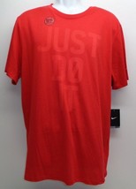 Nike TEE Size XL TRAINING JUST DO IT Red DRI-FIT T-Shirt New Mens Shirt - $48.51