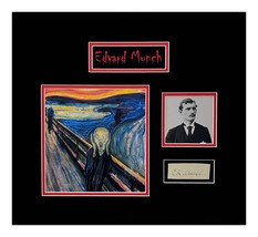 Edvard Munch Signature Document Cut Museum Framed Ready to Display - £1,898.47 GBP