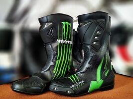 Kawasaki Motorcycle Riding Boots Genuine Leather Motorbike Racing Shoes ... - $213.40