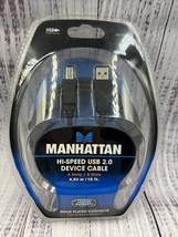 Manhattan Hi-Speed 15’ USB 2.0 Device Cable A Male/B Male - READ - $15.39
