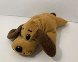 Rhode Island Novelty plush brown dog flat lying down - $5.93