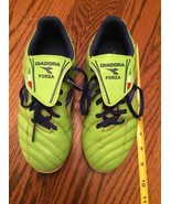 DIADORA FORZA Lime Green &amp; Blue Soccer Cleats Size 4 - $10.38 CAD