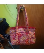 Vera Bradley Tote Purse Pink Paisley Retired Print 10x13 Bag - $24.73