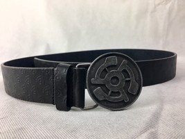 STEREO Skateboards Vintage Audio Record Logo 45 LEATHER BELT Black SIZE 34 - $10.99