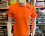 Adidas Aero 3S Tee Primeblue T-Shirts Men&#39;s Sports Top Orange [US:S] NWT... - £28.99 GBP