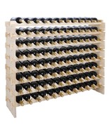 96 Bottles Holder Wine Rack Stackable Storage Solid Wood Display Shelves... - £90.42 GBP