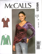 McCalls M8025 Misses S to XL Close Fitting Casual Tops Uncut Sewing Pattern - £11.81 GBP
