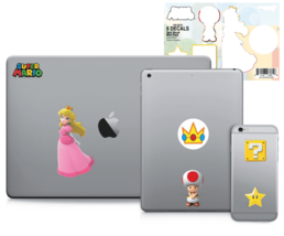Controller Gear Super Mario Character Tech 6 Decal Pack Peach&#39;s Kingdom NEW - $74.51 MXN