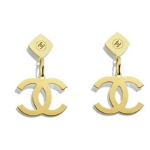 Set Of 2 Chanel Beauty Vip Gift Chanel Gold Logo Holiday Novelty Charm Pendant - £33.86 GBP