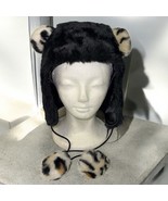 Faux Fur Cheetah Animal Print Pom Pom Winter Hat With Satin Lining RAVE ... - $18.96 CAD