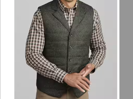 Jos. A. Bank Tailored Fit Light Puff Point Vest size:XL colour: brown - $37.39