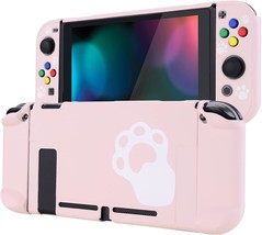 Ns Joycon Handheld Controller Protector Hard Shell, Dockable, Pink Cat Paw. - £28.29 GBP