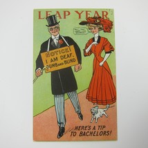 Leap Year  Romance Humor Man Bachelor Wears Deaf Dumb Blind Sign Antique... - $9.99