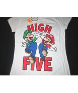 Nintendo Super Mario &amp; Luigi High Five Printed T Shirt Junior Size L NWT - $10.99 CAD