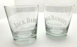Two Jack Daniels Single Barrel Tennessee Whisky Rocks Glasses Etched Logo Glass - £23.62 GBP