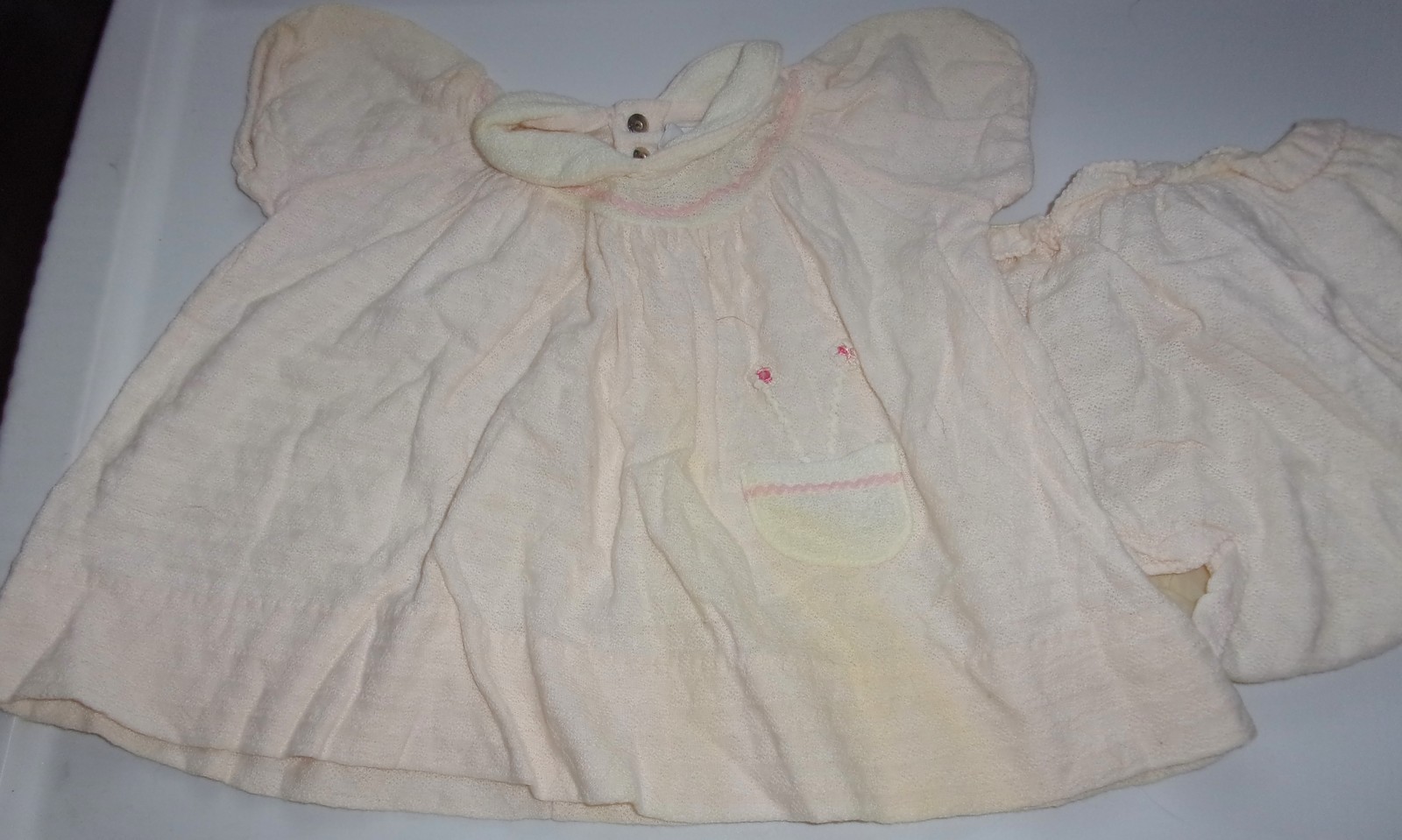 Vintage Pale Pink Carters Baby Dress &amp; Panties Size 6 Months - $7.99
