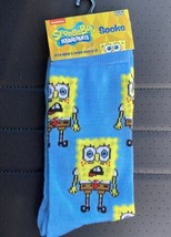 Nickelodeon Spongebob Squarepants Mens Socks Shoe Size 6-12 Blue Crew Socks - $5.89