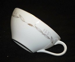 Vintage Golden Fantasy by Kaysons 2&quot; Flat Cup Ring Gray &amp; Gold Leaves Trim Japan - £7.09 GBP