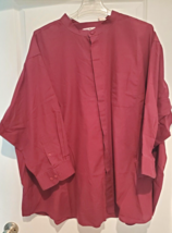 Kings Court Big Mens Size 22 33/34 Mandarin Collar Dress Shirt Covered B... - $23.70