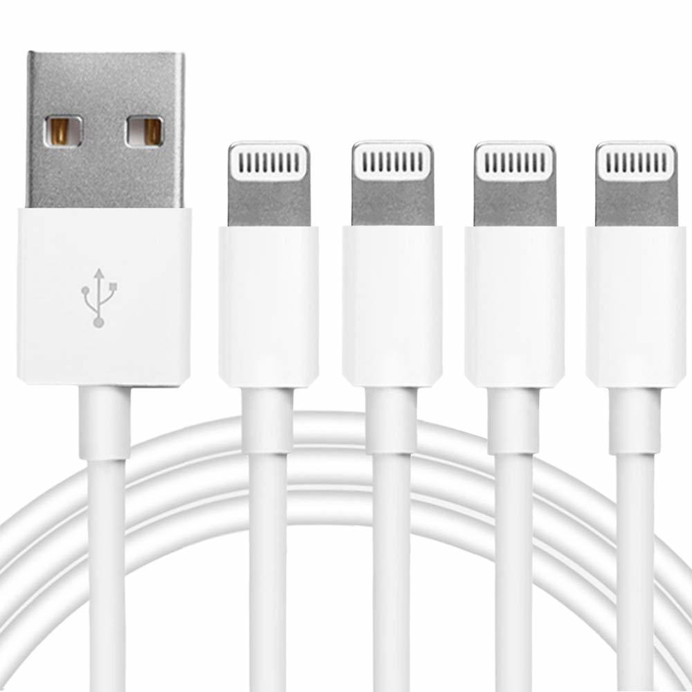 4Pack [Apple MFi Certified] Charger Lightning to USB Charging Cable 6FT Cord Co