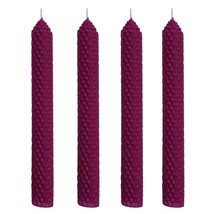 4 Set 1&quot; x 8&quot; Pure Natural Handmade Beeswax Honeycomb Hand Rolled Taper Candles - £14.14 GBP