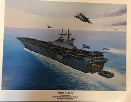 INGALLS LHD 1 WASP Amphibious Assault Ship 11&quot; x 14&quot; promotional print  * - £9.51 GBP