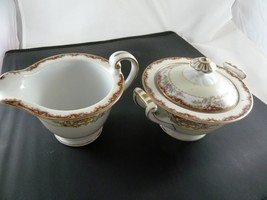 Vintage Meijyo china creamer / sugar set from Occupied Japan Hand Painte... - $38.53