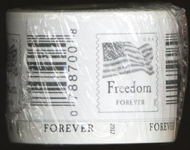&quot;Four Flags&quot; Sealed Roll of 100 Stamps Current First Class Rate - Stuart Katz - $119.00