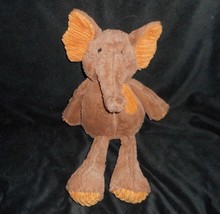 14" Pier 1 One Imports Brown Orange Ribbed Elephant Stuffed Animal Plush Toy - $23.75