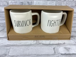 Rae Dunn Mugs Survivor Fighter New In Package 2 Pack - $38.80