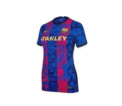 Nike Women&#39;s FC Barcelona Third Stadium Soccer Jersey Blue/Maize Size XS - £67.25 GBP