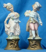 Lenwile  Ardalt Porcelain Boy and Girl Pair Figurines Japan Vintage 6&quot; - £10.57 GBP