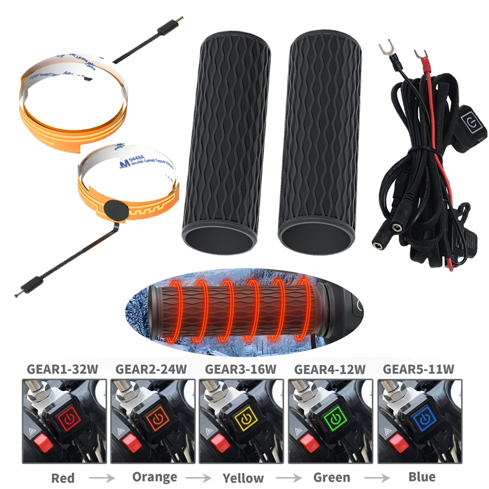 And heated grips dc 12v 5 gear adjust motorcycle electric heating handle grip stay warm thumb200
