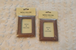 Vintage Mini Picture Frames 2PC Sealed  wood 2x3 retro - $9.50