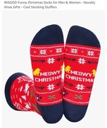 MEOWY CHRISTMAS Novelty SOCKS Kitty Cat Design NEW - $15.72