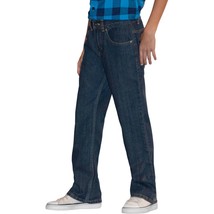 Faded Glory Boys Relaxed Jeans Dark Stone Size 12 Adjustable Waist NEW - £11.88 GBP