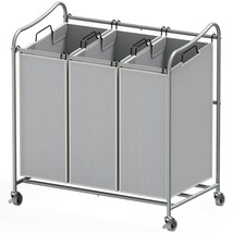 Simplehouseware Heavy-Duty 3-Bag Laundry Sorter Cart, Silver - $69.99