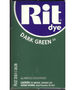 DARK GREEN #35 RIT Concentrated Powder DYE 1 Box VINTAGE FORMULA fabric ... - $42.69 CAD