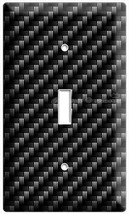 Carbon Fiber Style 1 Gang Light Switch Cover Wall Plate Man Cave Garage Hd Decor - £9.43 GBP