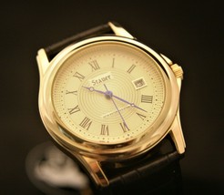 New Stauer men&#39;s classic Metropolitan guilloche dial dress quartz wristwatch - £63.26 GBP